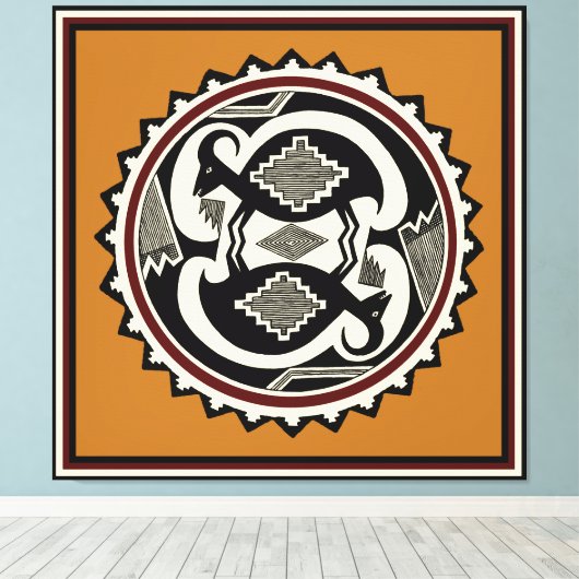 Mimbres Tribal Mt. Goats Canvas Print (Insitu (Houten vloer))