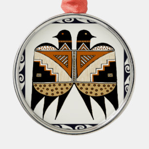 Mimbres Tweevogelsoorten Metalen Ornament