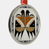 Mimbres Twin Birds Metalen Ornament (Rechts)
