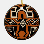 Mimbres Warrior Keramisch Ornament (Voorkant)