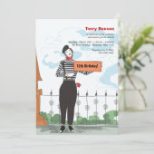 Mime Adore Birthday Party Invitation Kaart (Staand voorkant)