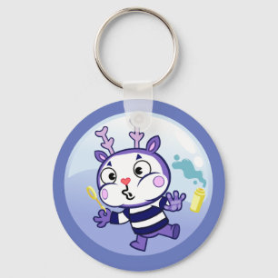 Mime in een bubbeltje sleutelhanger