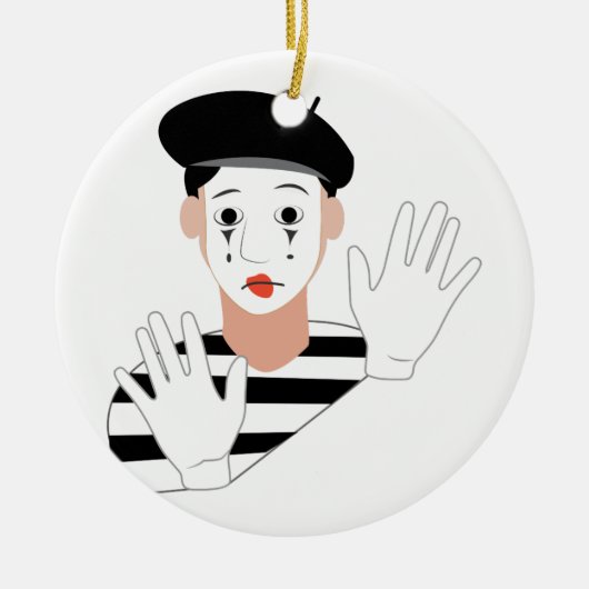 Mime Keramisch Ornament (Voorkant)