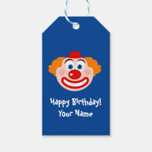 Mime met grote rode neus Happy Birthday cadeau lab Cadeaulabel
