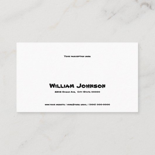 Mime Pantomime Miming Mon Carte de visite d'entrep (Dos)