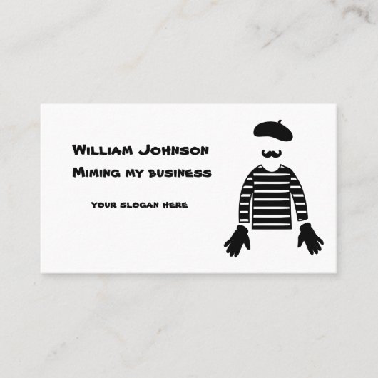 Mime Pantomime Miming Mon Carte de visite d'entrep (Devant)