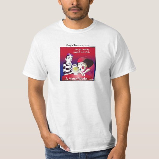 "Mime Reader" MagicToons T-Shirt (Voorkant)