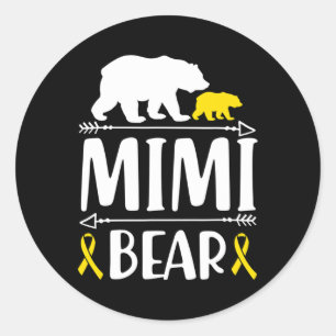 Mimi Beer Jeugd Kanker Awareness Gift Mam Van A Ronde Sticker