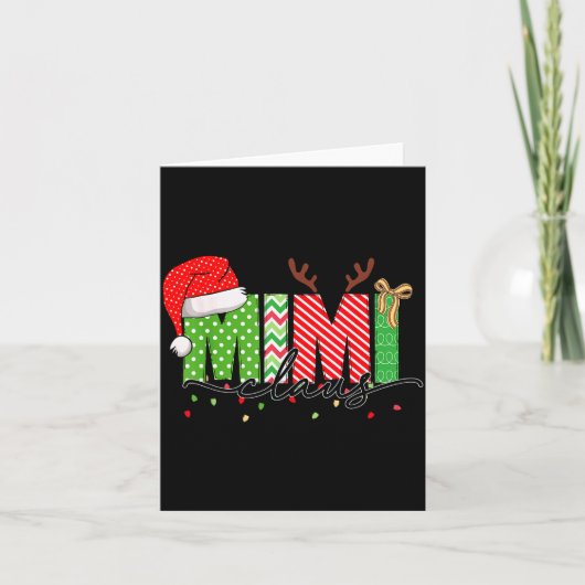 Mimi Claus Christmas Lights Pajama Family Matching Kaart (Voorkant)