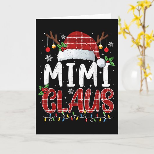 Mimi Claus Christmas Lights Pajama Family Matching Kaart (Gele Bloem)