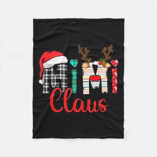 Mimi Claus Reindeer Christmas Fleece Deken (Voorkant)