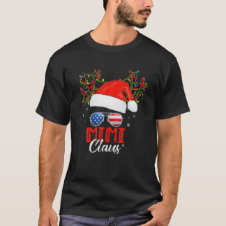 Mimi Claus Reindeer Santa Messy Bun Kerstberoemd T-shirt