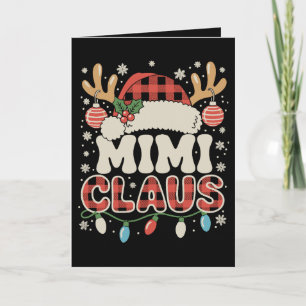 Mimi Claus Rode Buffalo Plaid Kerstverlichting Ker Feestdagen Kaart