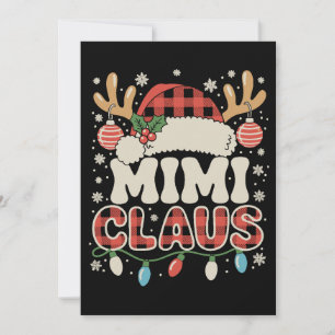 Mimi Claus Rode Buffalo Plaid Kerstverlichting Ker Feestdagenkaart