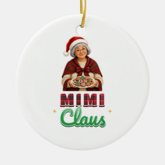 Mimi Claus Tartan Kerstomaas Oma Ornament