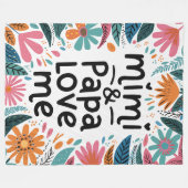 Mimi en Papa houden van me Fleece Deken (Voorkant (Horizontaal))