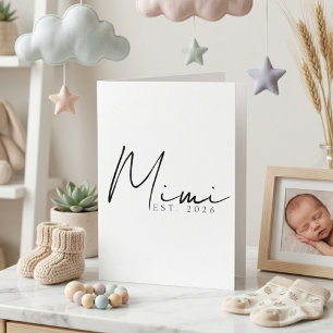 Mimi EST Jaaraankondiging Elegant Schriftontwerp Kaart