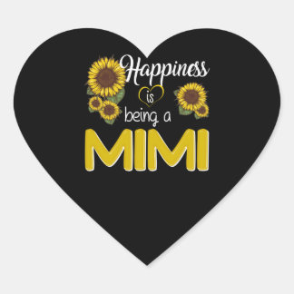 Mimi Gift | Geluk is een MiMi-zonnebloem Hart Sticker