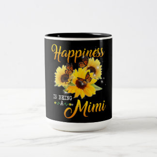 Mimi Gift | Geluk is een mimi-zonnebloem Tweekleurige Koffiemok