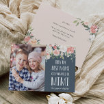 Mimi Grand-mère Fête des mères Carte photo plat<br><div class="desc">Seules les meilleures mamans sont promues à Mimi ! Partagez les salutations sucrées de la Fête des Mères avec cette belle carte plate qui comporte une photo chère de son petit-enfant ou petits-enfants. Personnalisez avec leurs noms à droite, en lettres blanches sur un élégant arrière - plan bleu ardoise orné...</div>