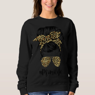 Mimi Life Messy Hair Bun Leopard Women Ma Trui