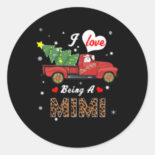 Mimi Lover Ik hou van een Mimi-kerstboom Ronde Sticker