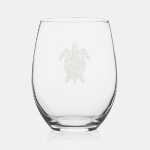Mimi oma zeeschildpad vintage bloem shirt ontwerp wijnglas zonder voet