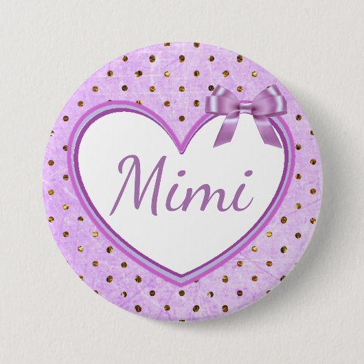 Mimi Paarse Baby shower Button (Voorkant)
