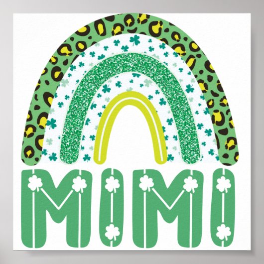 Mimi St Patricks Day Irish Grandmoeder Rainbow Poster (Voorkant)