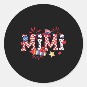 Mimi Sungles Vlag Vuurwerk Patriottisch 4e van J Ronde Sticker