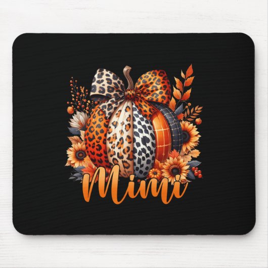Mimi Thanksgiving Leopard Pompoen Zonnebloem Coque Muismat (Voorkant)