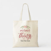 Mimi Things Custom Floral Gift van kleinkinderen Tote Bag (Achterkant)