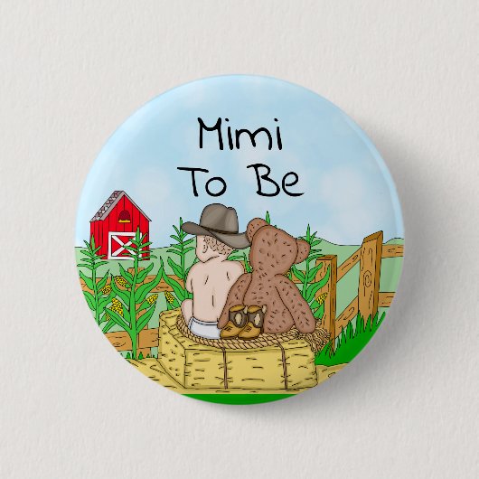 Mimi to Boy's Baby shower Ronde Button 5,7 Cm (Voorkant)