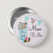 Mimi tot Blue Mason Jar Rustic Button (Voorkant /achterkant)