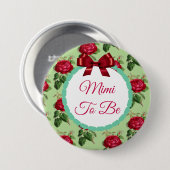 Mimi tot Floral Burgundy Rozen Button (Voorkant /achterkant)