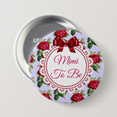 Mimi tot Floral Burgundy Rozen Button (Voorkant /achterkant)