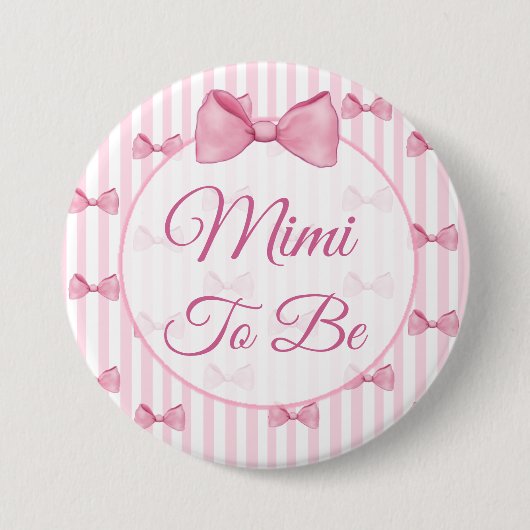 Mimi tot roze Baby shower Button (Voorkant)