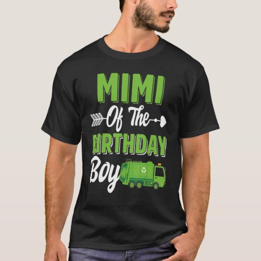 Mimi van de 'Birthday Boy Garbage Truck Matching F T-shirt (Voorkant)