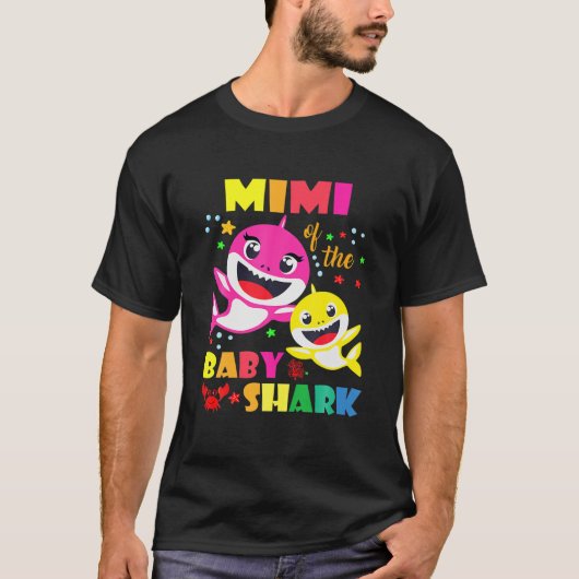 Mimi van de Birthday Shark Dad, mam Matching Famil T-shirt (Voorkant)