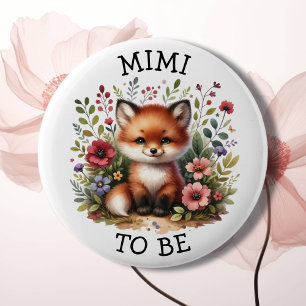 Mimi wordt Woodland thema Baby shower Button