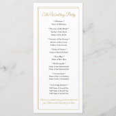 Mimimalist Gold Border Wedding Program Programma (Achterkant)