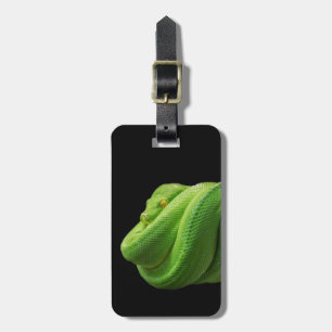 Mimimimalistische zwarte python in zwart bagagelabel