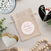 Miminal Modern Zwart-Wit Bruiloft Dank U Ronde Sticker