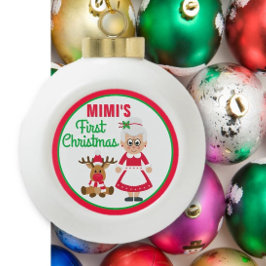 Mimi's eerste kerst keramische bal ornament