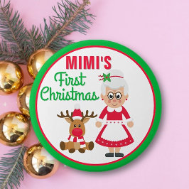 Mimi's eerste kerstknop ronde button 7,6 cm