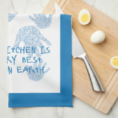 Mimi's keuken Blauw Grootmoeder cadeau Theedoek (Quarter Fold)