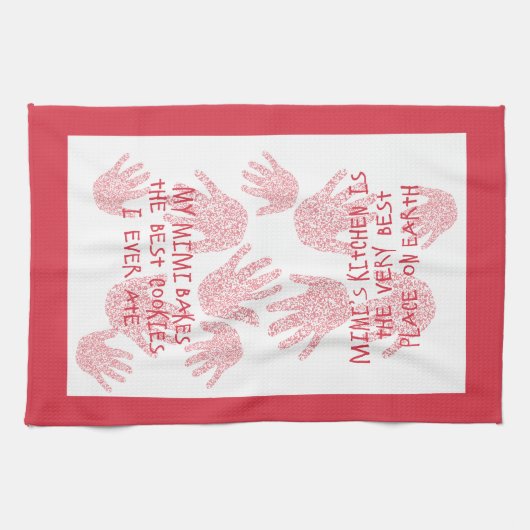 Mimi's keuken Rood Grootmoeder cadeau Theedoek (Horizontaal)