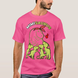 Mimisaurus Mimi 4 Kinder Dinosaurus Moederdag T-shirt