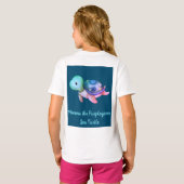Mimme mauve et verte La T-shirt tortue de mer (Dos entier)