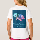 Mimme mauve et verte La T-shirt tortue de mer (Dos)